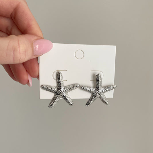 Silver Starfish Earrings