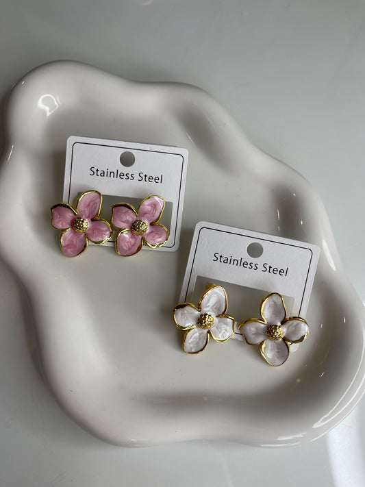 Coloured Flower Earrings